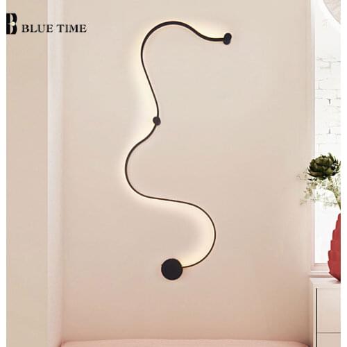 Modern LED Wall Lamp for Living Room Bedroom Bedside lights Stair Decoration Lights Home Indoor Wall Lamp Black Wall Sconces