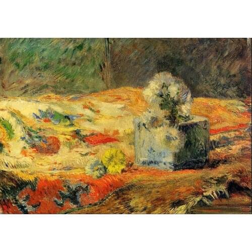 High quality Oil painting Canvas Reproductions Flowers and carpet (1881) by Paul Gauguin hand painted