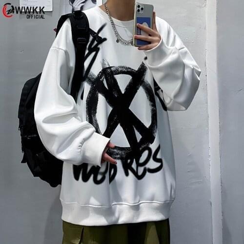 WWKK Oversized Mens Hoodies Men 2021 Ripped Cartoon Graffiti Hip Hop Japanese Streetwear Harajuku Green Hoodie Men Sweatshirt