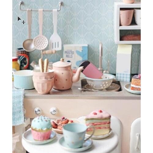 Iron simulation girl play house toy kitchen set boy birthday gift small cloth baby cooking tea cup 2