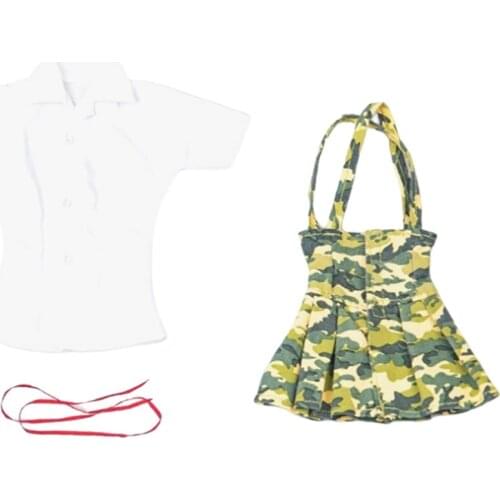 1/6 Scale Shirt Camouflage Skirt Clothes Set for 12 Inch Female Action Figures Body Model