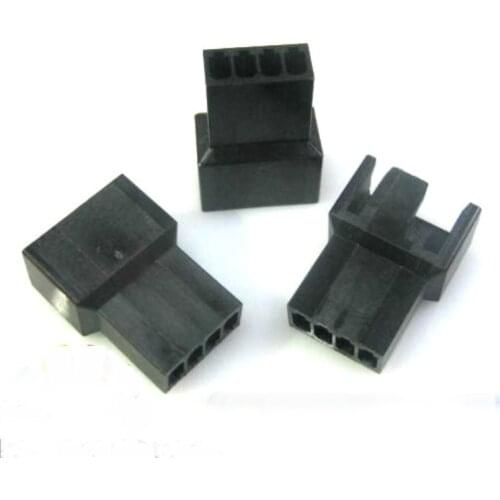 10pcs 2.54mm connector plug plastic case computer fan 2540-3p 4p (black)