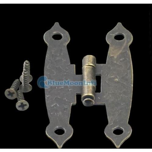 10 Pcs Metal Hinges for Wooden box Cabinet Drawer Furniture folding table with screws 65MM X 34MM