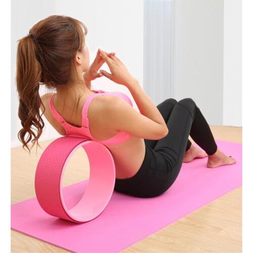33 CM TPE Rubber Yoga Pilate Wheel Roller Gym Fitness Workout Back Training Slimming Magic Waist Shape Yoga Circle Rings