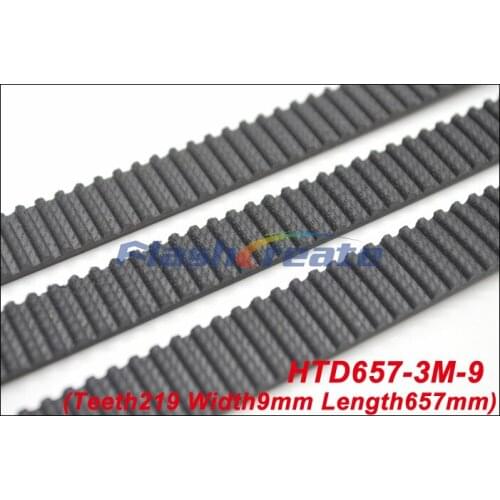 5pcs HTD3M belt 657 3M 9 Length=657mm Width=9mm Teeth=219 3M timing belt rubber closed-loop belt 657-3M Free shipping