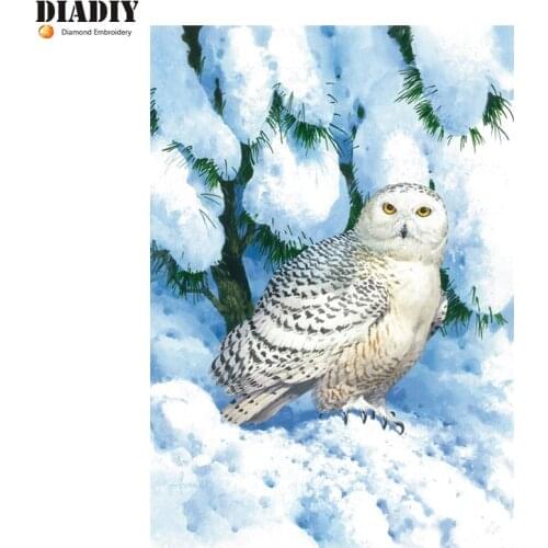 5D Full Diamond Painting Cross Stitch kit Owl in snow diy Diamond Embroidery pattern Diamond Mosaic picture rhinestone paste