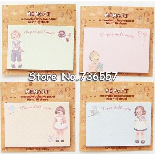 60 pcs/Lot Post sticky notes Paper doll mate Removable adhesive memo note it Gift cute stationery Office School supplies A6651