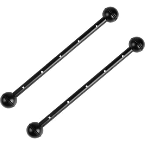 8" / 20.3cm Lightweight Double Ball Arm with 5 Holes for Connecting Strobe/Video Light Lighting System to Underwater Tray/Handle