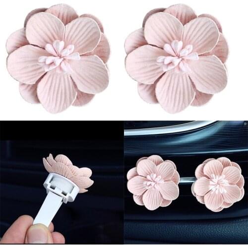 Car Perfume Clip Flower Decor Air Freshener Microfiber Automobile Air Conditioner Vent Fragrance Smell Diffuser Accessories