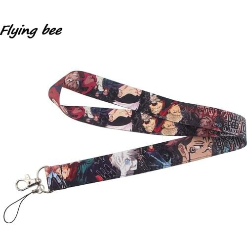 Flyingbee Anime Keychain Tags Strap Neck Lanyards For Keys ID Card Pass Gym Mobile Phone USB Badge Holder DIY Hang Rope X1365