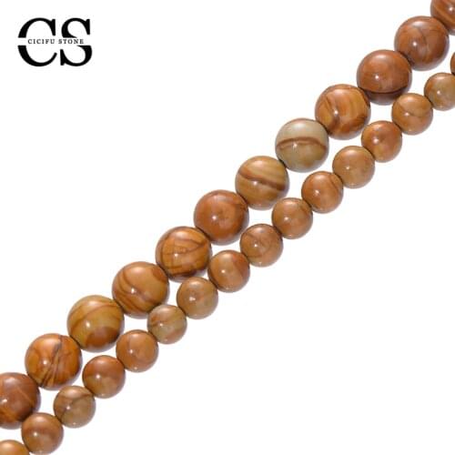 Natural Stone Beads Brown Picasso Beads Round Loose Spacer Beads for Jewelry Making DIY Bracelet Accessories 4/6/8/10/12 MM