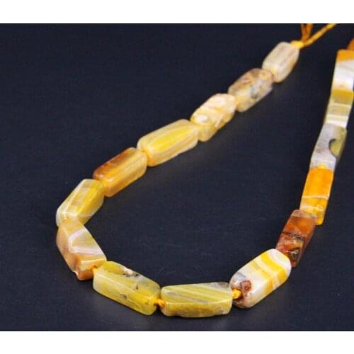 15.5"/strand Natural Yellow Agates Rectangular solid Nugget Pendant Beads,Onxy Gems Loose Beads For Bracelat Jewelry Making