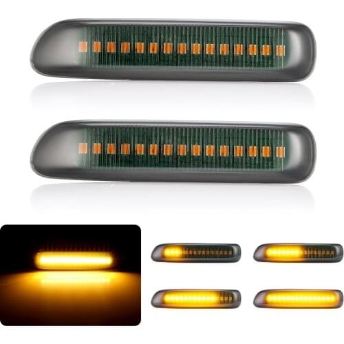 2x Flowing Turn Signal Light Dynamic LED Side Marker Light 12v Side Repeater Lamp For BMW E46 3er Limo Coupe Compact Cabriolet