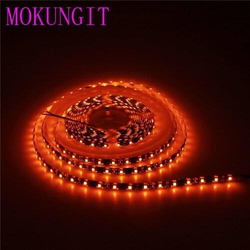 5M Orange Color SMD 3528 flexible LED Strip Light White Black PCB 60leds/m 120leds/m not yellow non-waterproof/waterproof 12V
