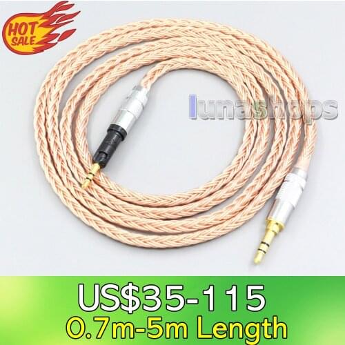 LN006765 2.5mm 4.4mm XLR 3.5mm 16 Core 99% 7N OCC Earphone Cable For Audio Technica ATH-M50x ATH-M40x ATH-M70X