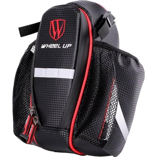 WHEEL UP Bicycle Saddle Bag with Double Water Bottle Pouch Holders Waterproof Bike Seatpost Bag Cycling Equipment