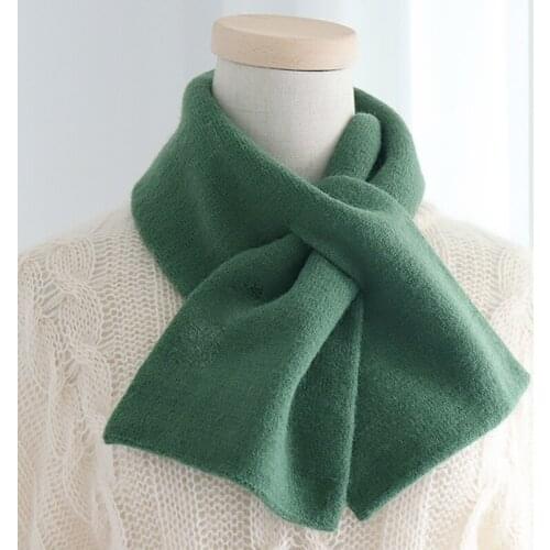 Korean Warm Childrens Scarf Winter Baby Boy Girl Wool Knit Thicken Cross Protect Cervical Spine Collar Neck Guards Scarves Q76