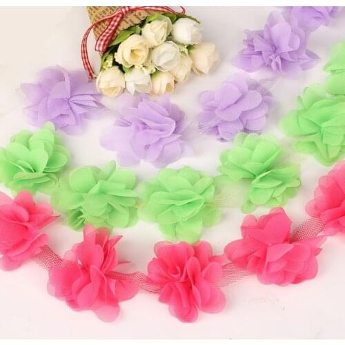 Sewing Ribbon Lace Flower Fabric Wedding Ribbon Lace Trim Decoration for Sewing Accessories Handmade DIY Wedding Dress Sewing