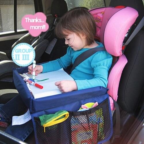 Multifunction Portable Baby Car Safety Seat Tray Waterproof Stroller Holder Kid Desk Food Drink Table Tray Kids Car Accessories