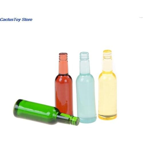 6Pcs/set Wine Bottle Model Pretend Play Mini Food Doll Fit Toy 1:12 Dollhouse Miniature
