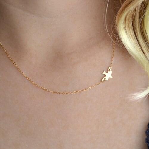 Boho Fashion Simple Tiny Peace Bird Dove Flying Chain Necklace Cute Chicks Swallow Baby Necklace For Women Girl Animal Jewelry