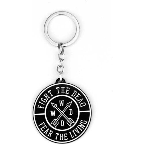 MQCHUN Fahion Jewelry The Walking Dead Fear The Living Fight The Dead Logo Creative Keychain Key Chain Hot Key Ring -50