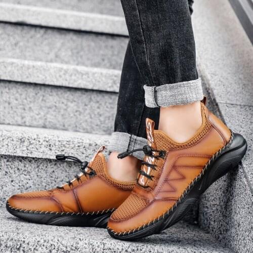 2021 Hot Sale Mens Casual Shoes Leather Mens Moccasins Outdoor Mens Platform Shoes Lightweight Mens Shoes Zapatillas Hombre