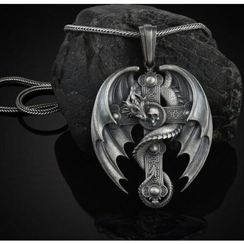 Zodiac Jewelry on the neck Religion Western dragon Pendant Necklaces for man Stainless Steel Explosion Sweater Chain Necklace