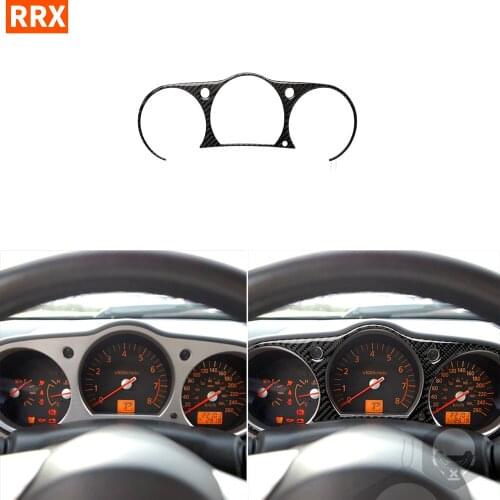 For Nissan 350Z Z33 2003-2009 Real Black Carbon Fiber Sticker Speedometer Surround Frame Instrument Interiors Car Accessories