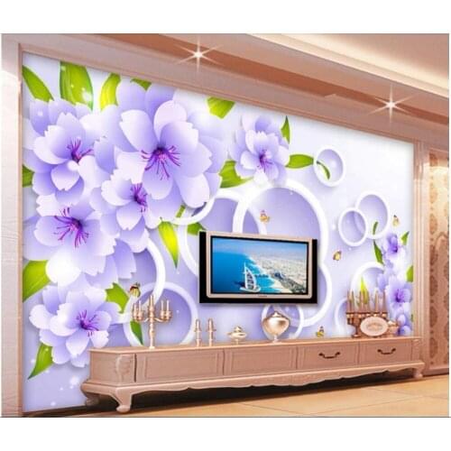 Custom mural 3d photo wallpaper Blue fantasy fashion flowers Background wall Home decoration living room wallpaper for walls 3 d