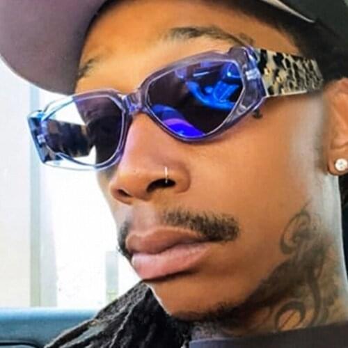 New Fashion Luxury Brand Sunglasses For Women Vintage Candy Color Print Sun Glasses Men Vintage Uv400 Shades Blue Green Cat Eye