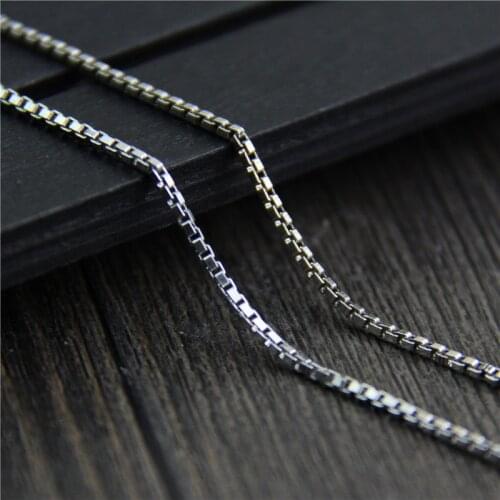 Solid new S925 Silver man Necklace woman sweater chain silver box male and female nude 1.5MM