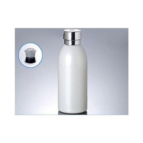 Wholesale 50PCS 120ml white glass bottle with silver lid, 4 ounce glass lotion bottle,empty 120 ml Cosmetic glass bottle
