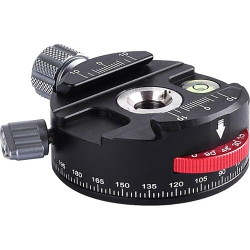 PAN-60H Camera Panoramic Ball Head Tripod Head with Indexing Rotator AS Type Clamp with 3/8 Inch to 1/4 Inch Screw