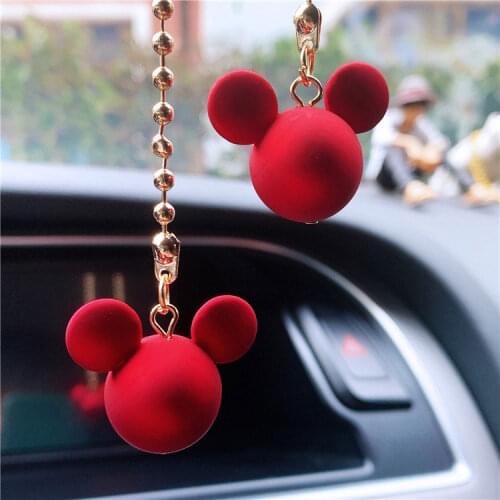 Car Interior Decoration Pendant Cute Mickey Head Rearview Mirror Pendant Decoration For Car Goods Car Interior Accessories