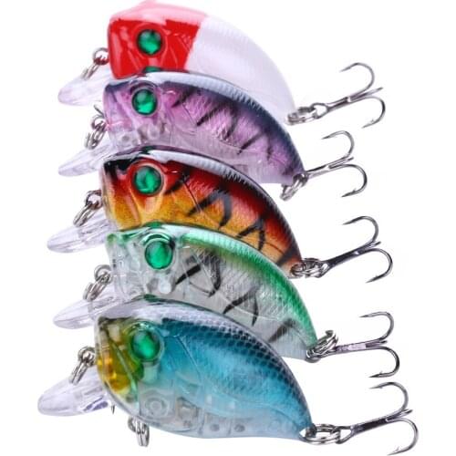 1Pcs Popular 40mm 8g Crank Fishing Lure Hard Artificial Bait with 2 Treble Hooks Fishing Wobblers Crankbait Pesca Iscas Lures