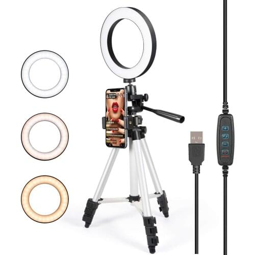 Dimmable LED Selfie Ring Fill Light Phone Camera Led Ring Lamp With Tripod For Makeup Youtube VK Live Fill Light Tik Tok