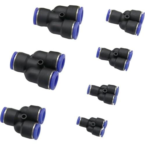 PY Air Quick Plug Connector Y Type 3-way Pneumatic Joint Hose Tube Push in Gas Plastic Pipe Fitting Pneumatic Components 4-16mm
