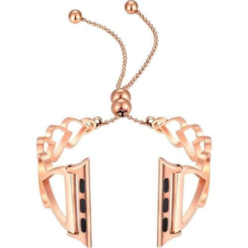 Apple Watch SE 6 5 4 Watch Band Heart Shaped Metal Watch Band 44mm 40mm iwatch 3 38mm 42mm Stainless Steel Watch Band Accessorie