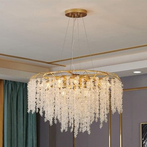 Luxury Living Room Decoration Crystal Chandelier Modern Hanging Lights For Bedroom Cristal Lampen