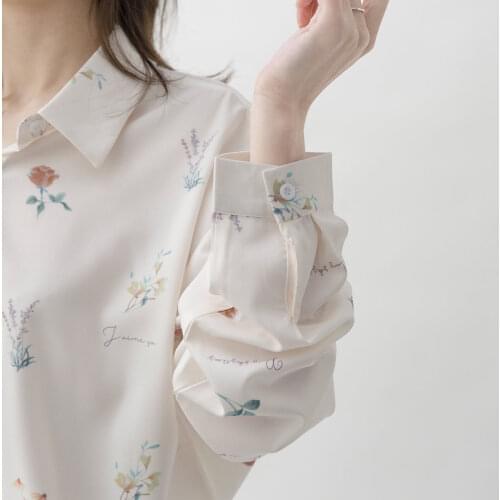 Long Sleeve Women Blouses Print Shirts Business Tops 2021 Spring New Ladies Solid Chiffon Shirt Breathable Vintage Oversized
