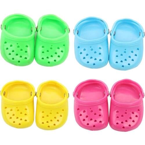New Pattern Jelly Hole Sandals Fit 18 Inch American&43cm Baby New Born Doll Clothes Accessories