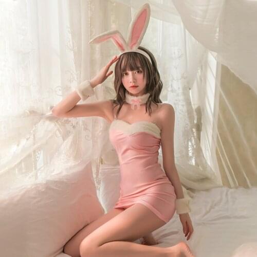 Sexy Classic Bunny Girl Cosplay Outfit Black Pink Japanese Anime Rabbit Uniform Porno Party For Women Sex Lingerie AV Sets