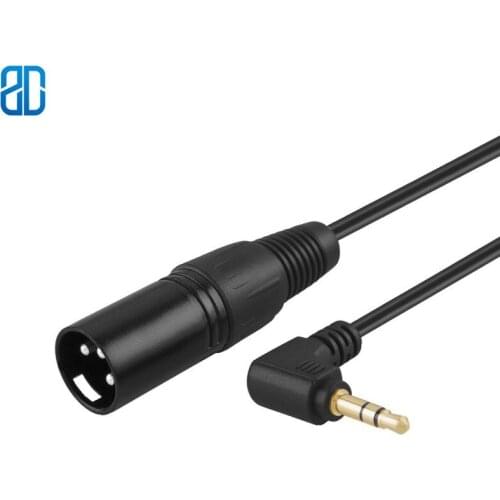 Angle 3.5mm (1/8 Inch) Stereo Male to XLR Male Cable, Black