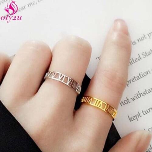 Punk Gothic Fashion Lady Letter Ring Chunky Gold Initial Letter Stainless Steel Women Fashion Jewelry Christmas Gift бижутерия