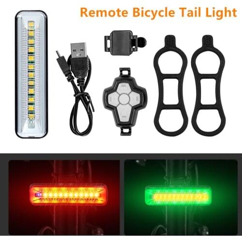 Bicycle Tail Rear Light Remote Control Turn Signal Night Waterproof USB Chargeable Bike Cycling Light Tail-Lamp Bicycle Light