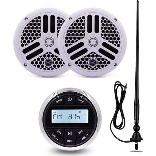 Waterproof Marine Radio Audio Stereo Bluetooth Receiver FM AM MP3 Car Player+6.5" Marine Speaker+Antenna For Boat RV Motorcycle