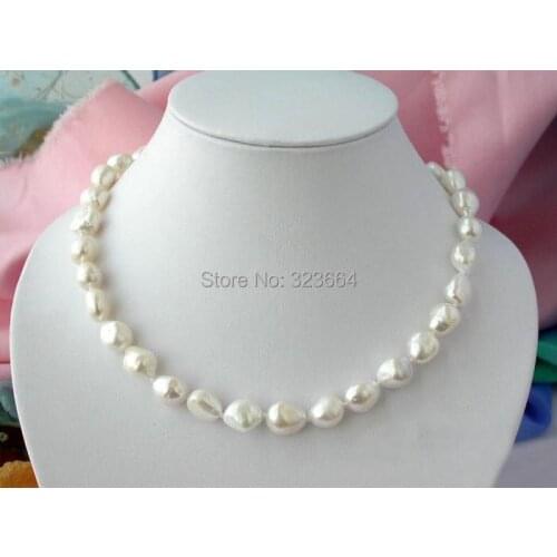 18" 13MM BAROQUE WHITE FW CULTURED PEARL NECKLACE