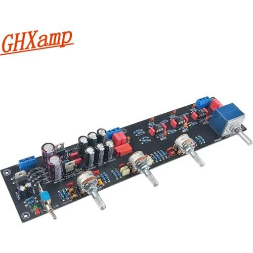 JRC5532 Audio Preamplifier Tone Control Board Op-amp Treble Mid Bass Preamp Amplifier ELNA680UF*2+1000UF*6 AC12-18V DIY