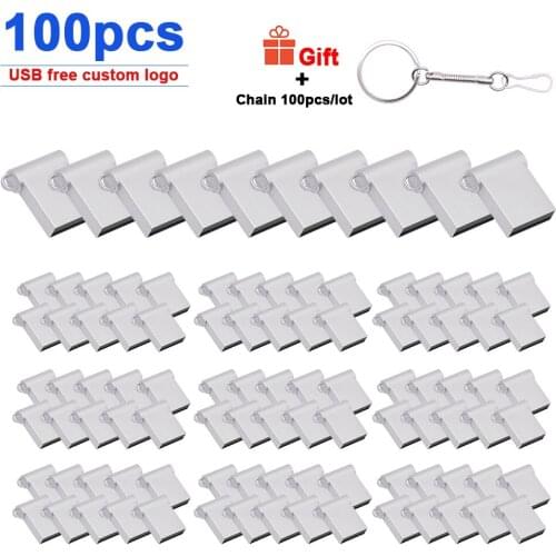 100pcs/lot Mini metal usb 128GB usb flash drive pendrive 64GB 32GB 16GB 8GB 4GB pen drive high speed usb drive u disk free logo
